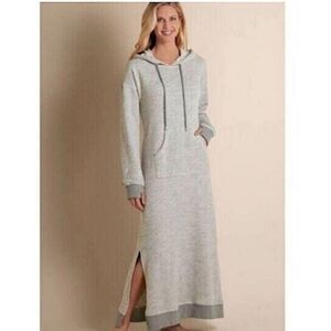 Soft Surroundings Lazy Day Terry Lounge Dress in Navy | XS